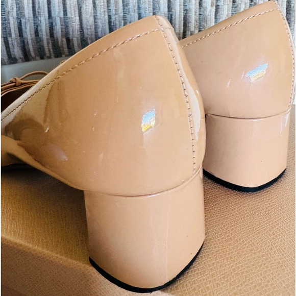 women's prada logo cream saffiano leather cap toe 37.5 - Picture 10 of 16